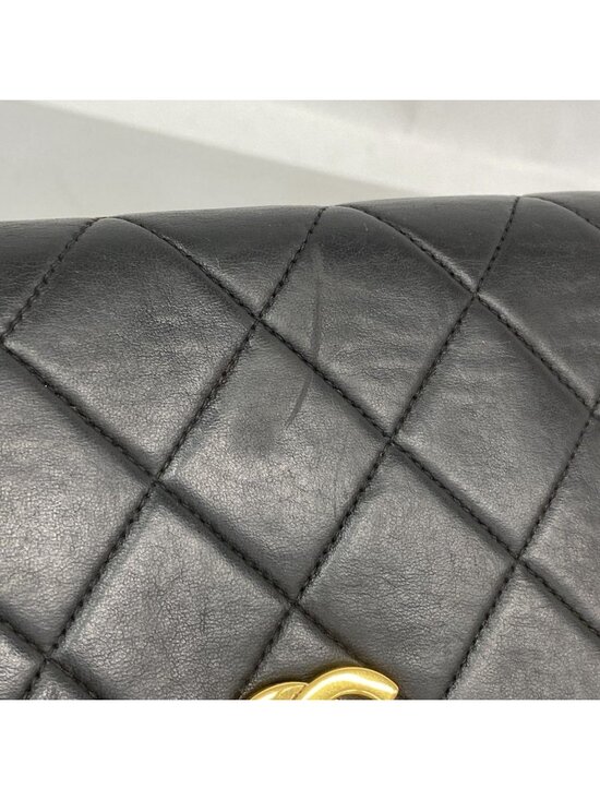 Chanel Backpack Quilted Lambskin Black Gold main image 8